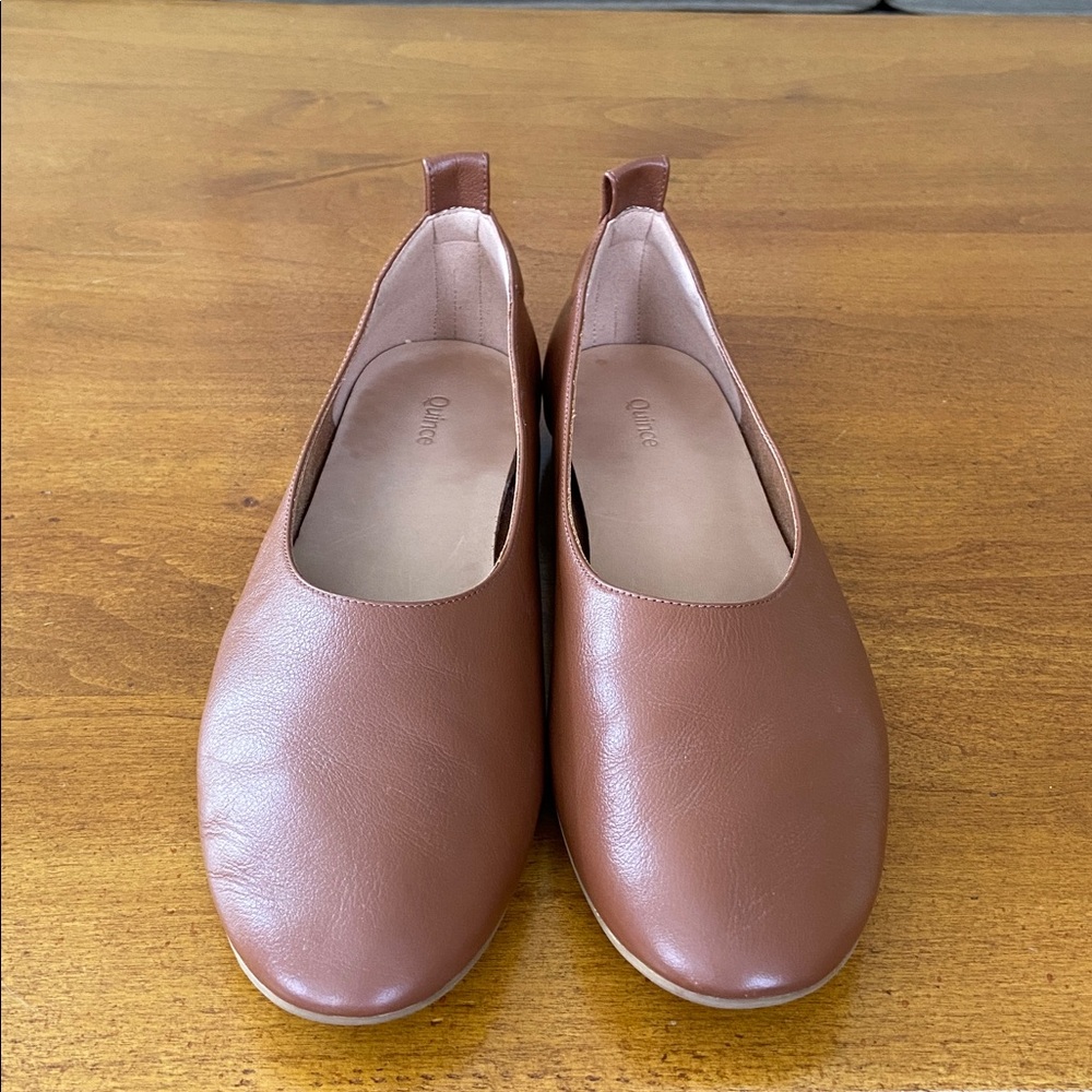 Quince Italian Leather Glove Ballet Flat Shoe, Cognac (Brown), 8 - Picture 5 of 13